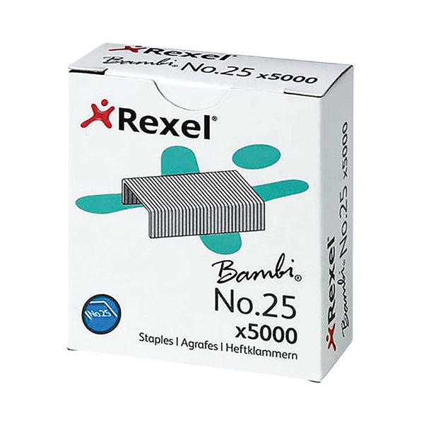 Rexel No 25 Staples 4mm – (Pack of 5000)