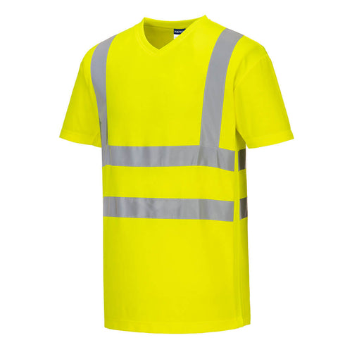 Portwest Hi-Vis Cotton Comfort Mesh Insert T-Shirt Short Sleeved - S179