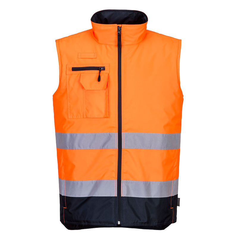 Portwest S267 operator safety shoe in bright orange, side view