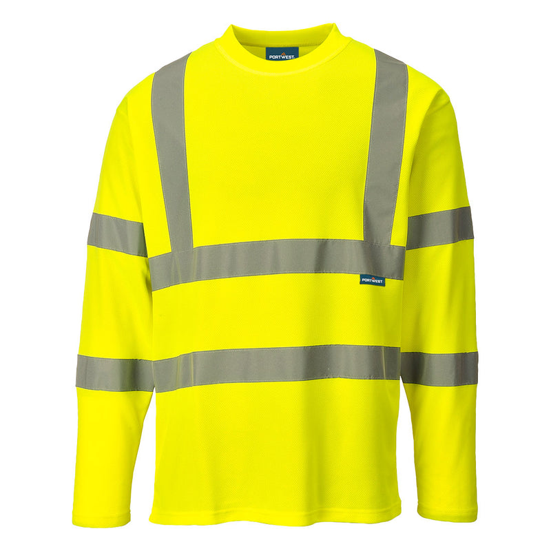 Portwest Hi-Vis Cotton Comfort T-Shirt Long Sleeved