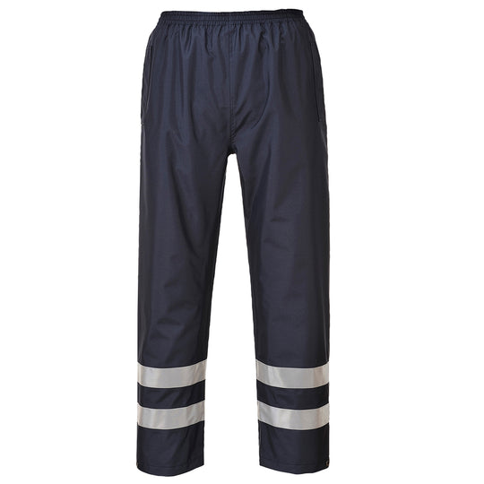 Navy Portwest S481 waterproof overcoat for full-body rain protection