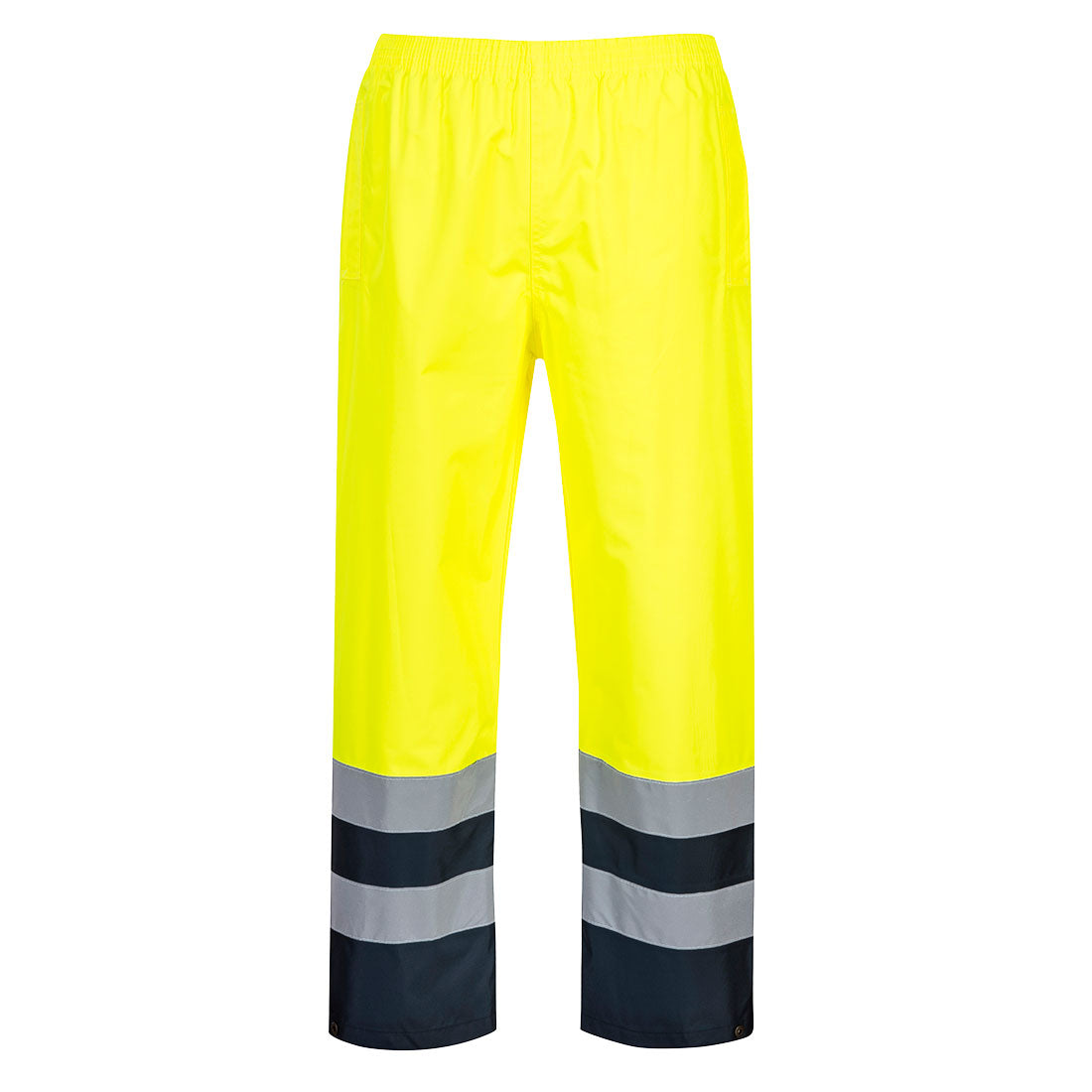 Yellow Portwest S486 safety coverall with full-body visibility and waterproof build