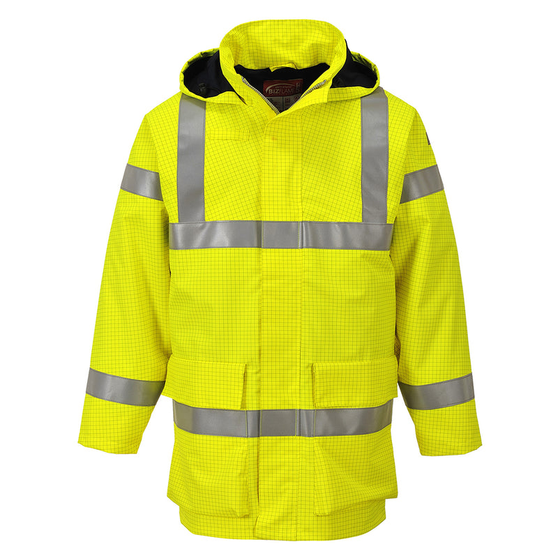Portwest Bizflame Rain Hi-Vis Multi Lite Jacket S774 in Yellow color (duplicate view)