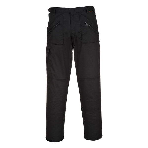 Portwest Action Trousers in black, regular length.