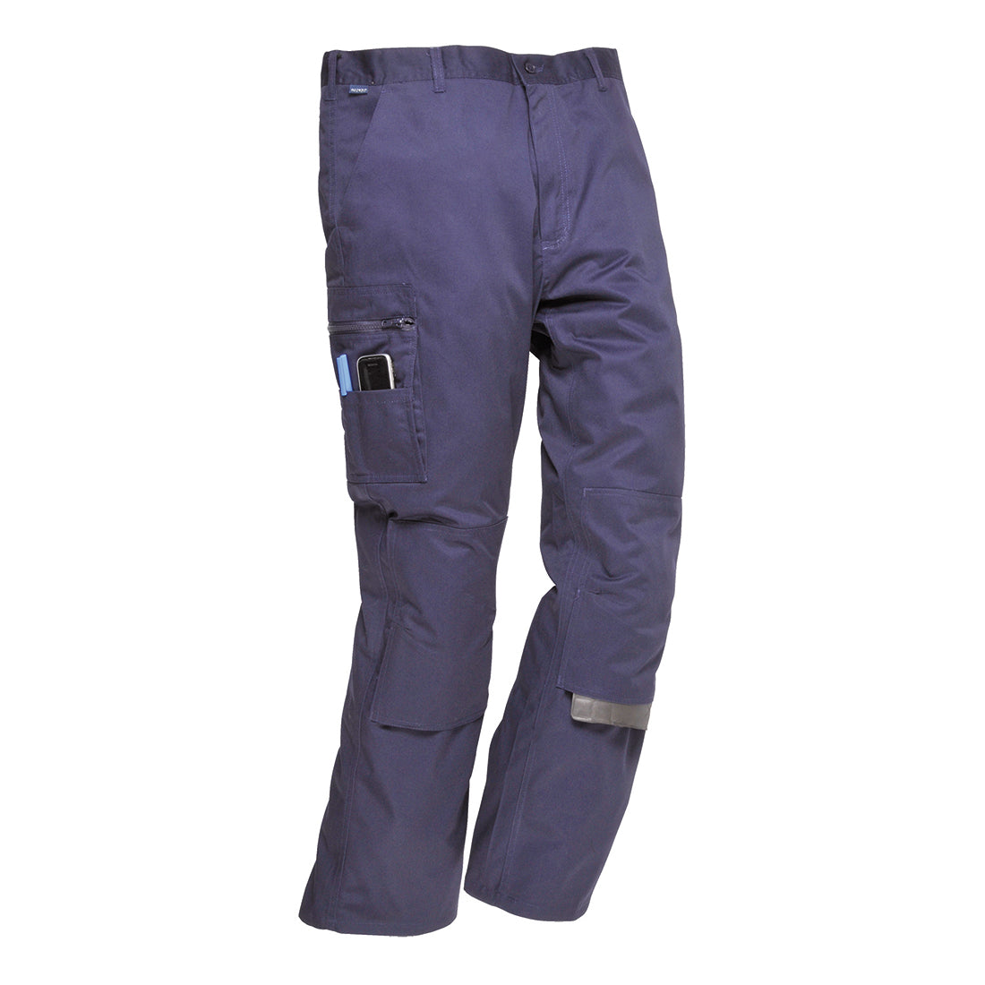 Portwest Bradford Trousers in navy blue, tall fit.