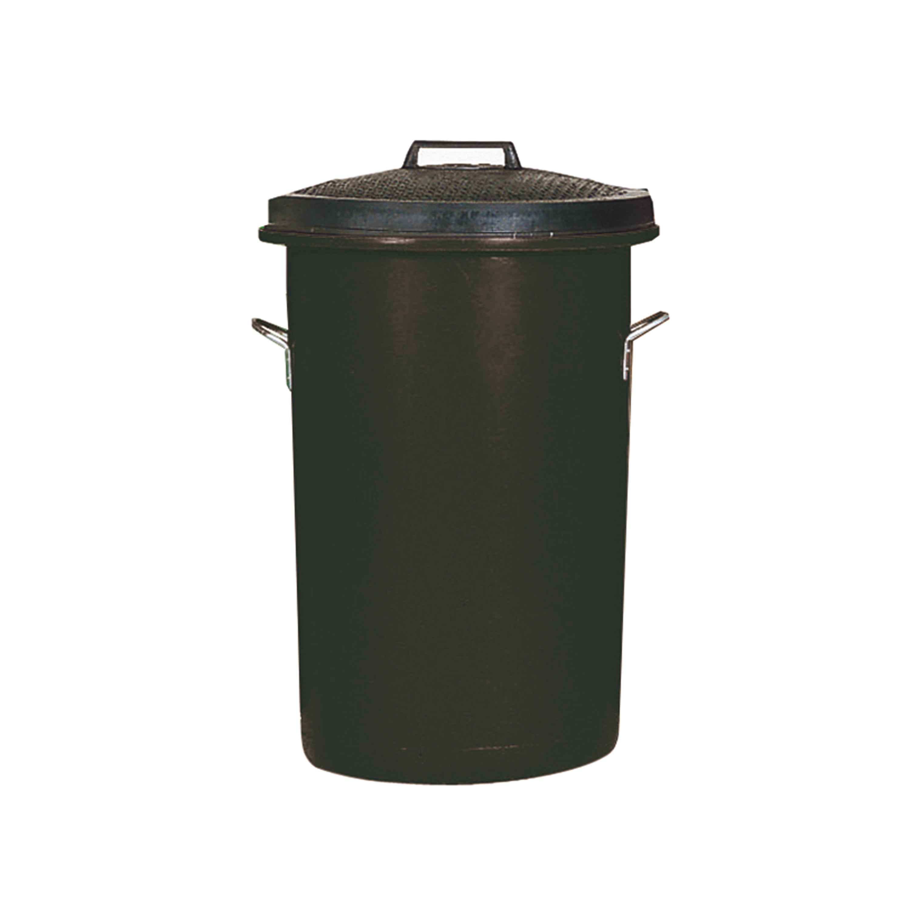 Heavy Duty Coloured Dustbin 85 Litre Black (2 handles on base and 1 on lid for easy handling) 311961