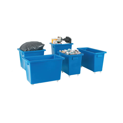 Bottle Skip 930x340x550mm 4X51mm Swivel Blue 328239