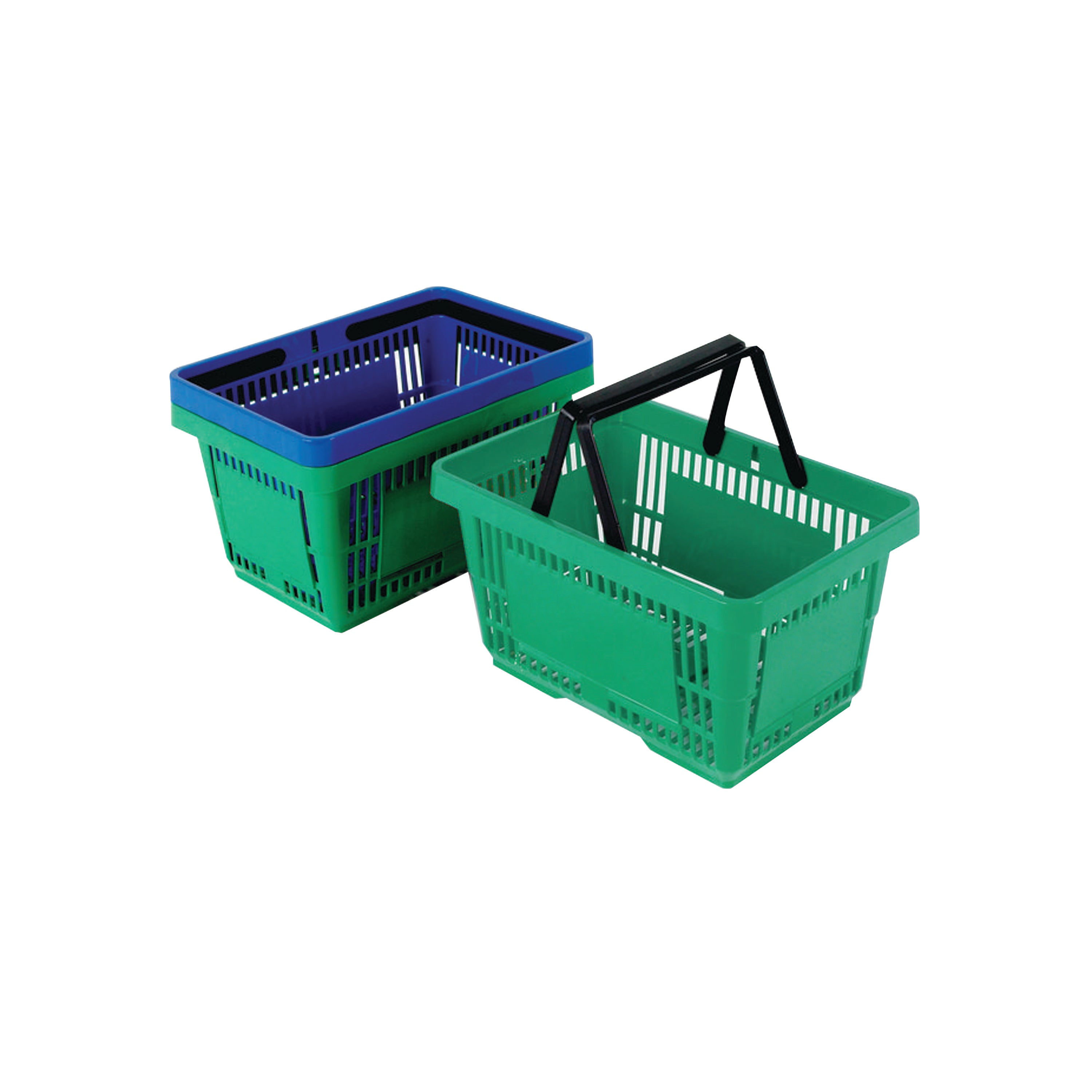 Plastic Shopping Basket Green (Pack of 12) 370767