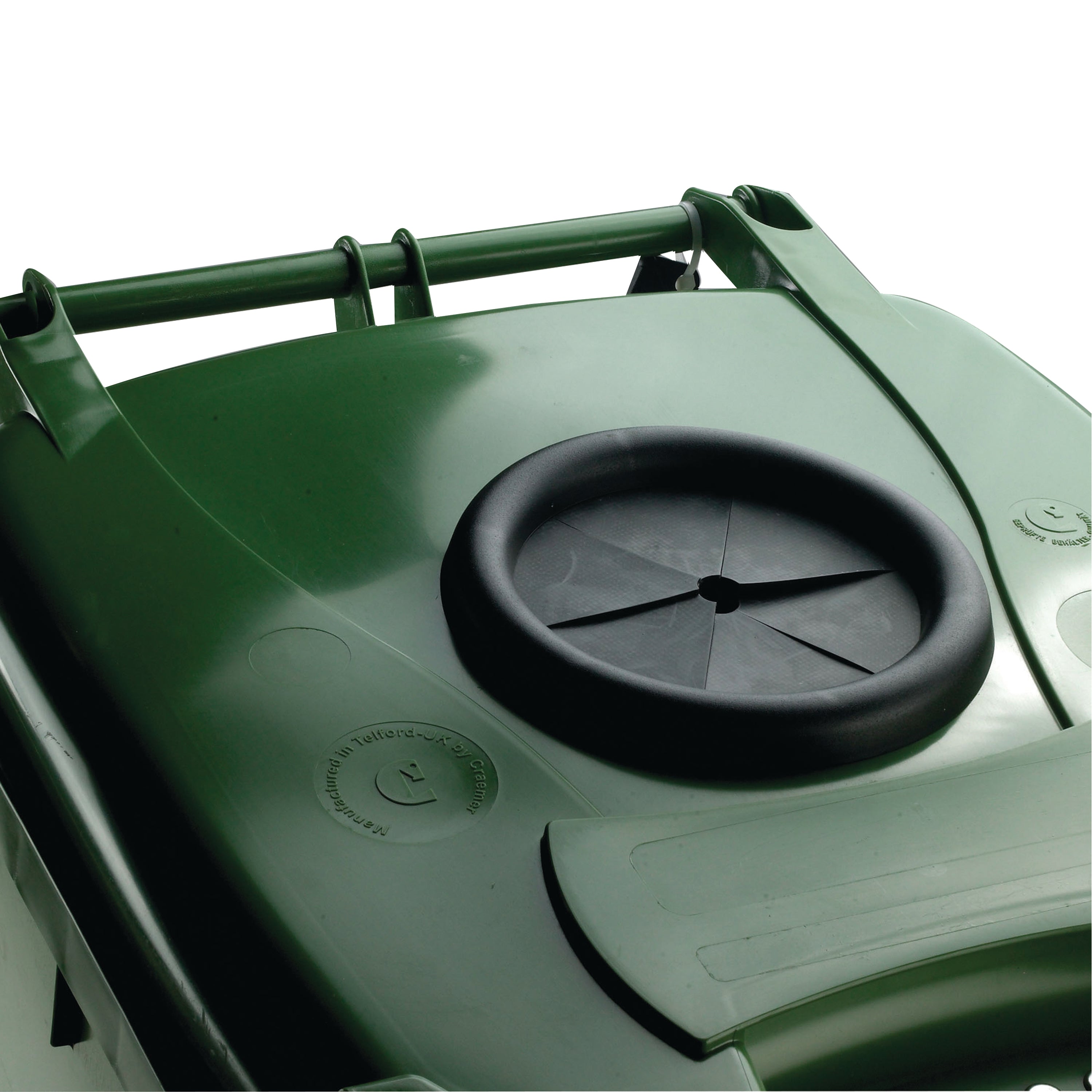 Wheelie Bin with Bottle Bank Aperture 240 Litre Green 377876