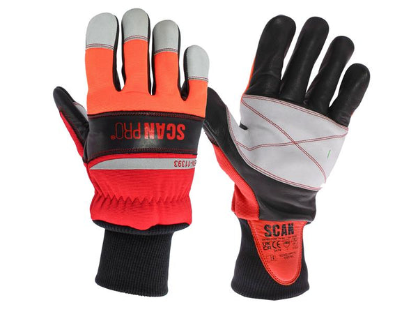 Scan Class 1 Dual Hand Chainsaw Leather Gloves