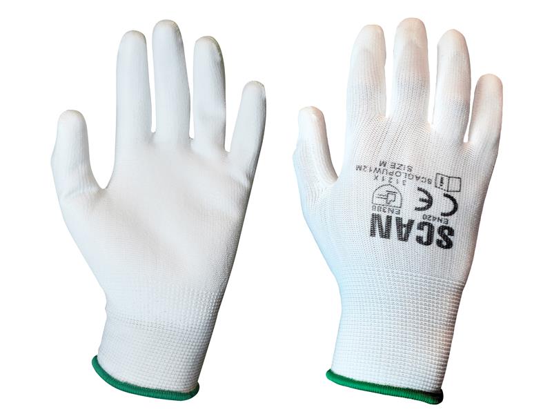 White PU Coated Gloves (Pack 12)