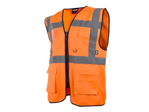 Scan Hi-Vis Utility Orange Waistcoat