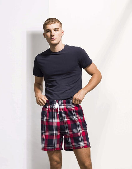SF Clothing Mens Tartan Lounge Shorts - SF082M