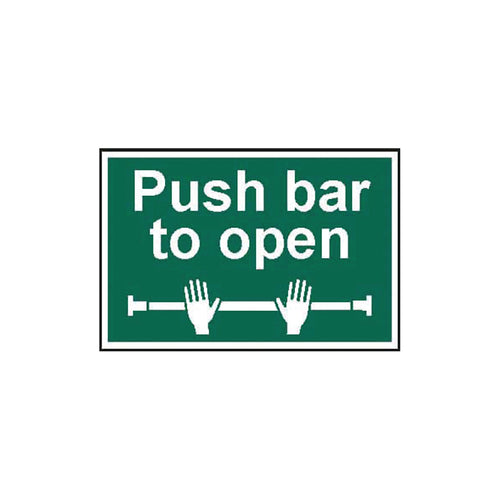 Spectrum Safety Sign Push Bar To Open Pvc 300x200mm 1523