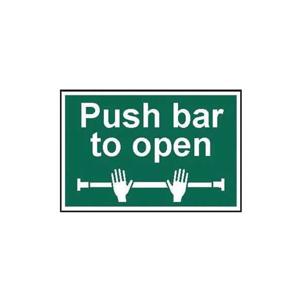 Spectrum Safety Sign Push Bar To Open Pvc 300x200mm 1523