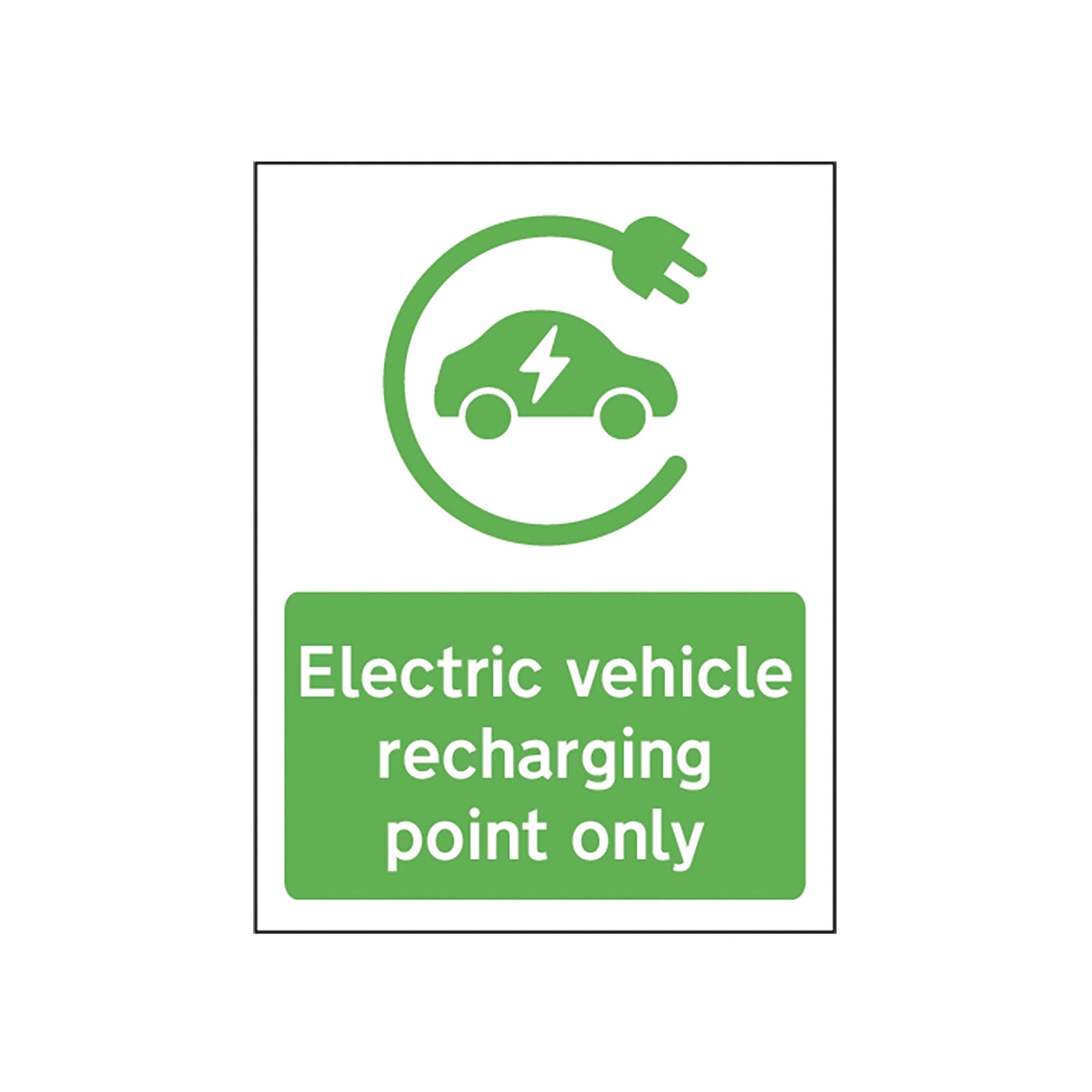 Spectrum Safety Sign Electric Vehicle Recharging Point Only Pvc 300x400mm 14985
