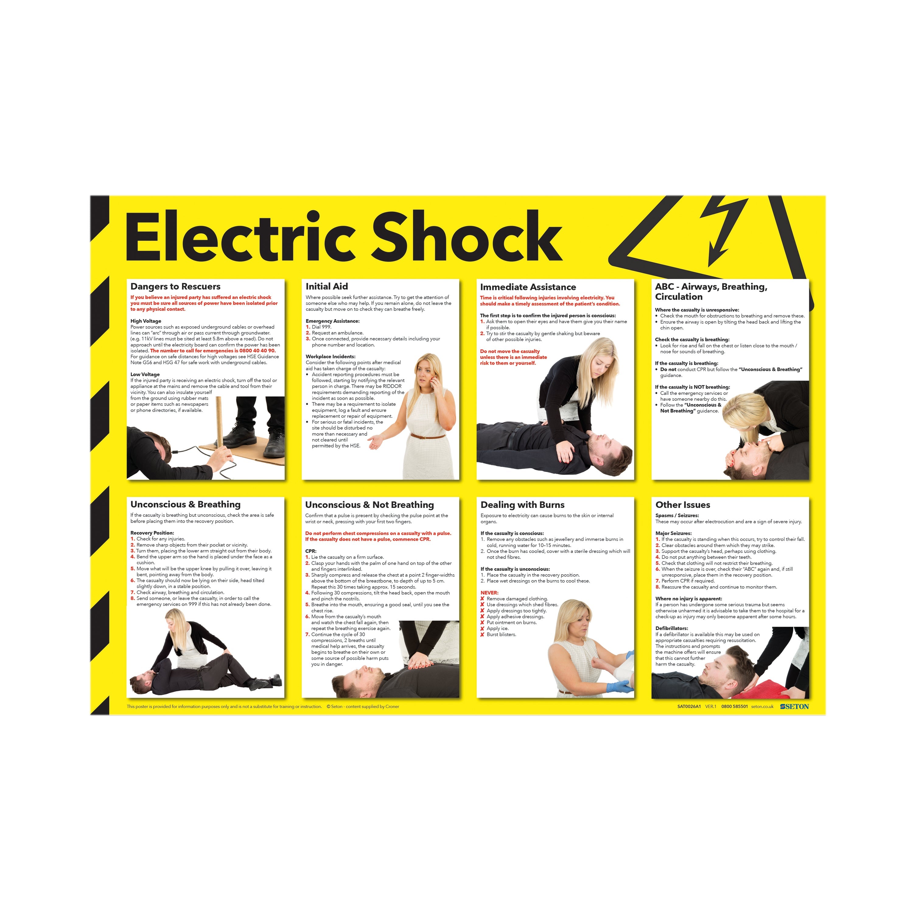 Signs and Labels Health And Safety 420x594mm Electric Shock Poster Fa551