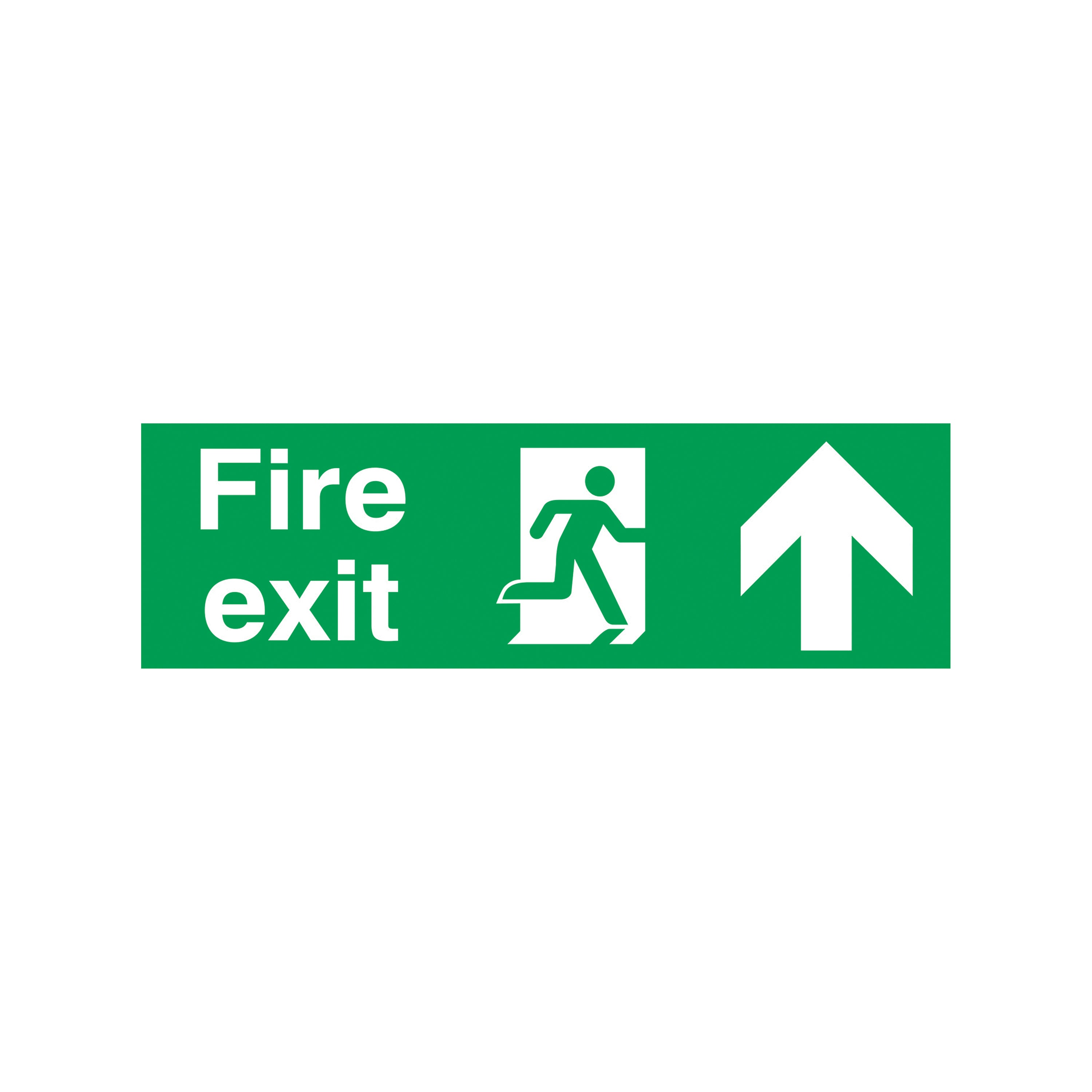 Signs and Labels Safety Sign Fire Exit Running Man Arrow Up 150x450mm Pvc Fx04711r