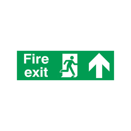 Signs and Labels Safety Sign Fire Exit Running Man Arrow Up 150x450mm Pvc Fx04711r