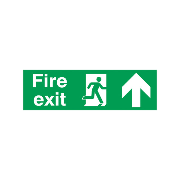 Signs and Labels Safety Sign Fire Exit Running Man Arrow Up 150x450mm Pvc Fx04711r