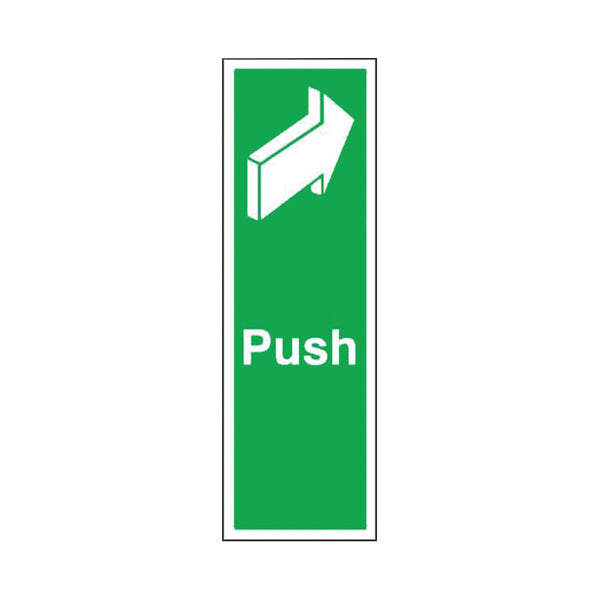 Signs and Labels Safety Sign Push 150x50mm Self-adhesive (universal Symbol And Colour Scheme) Fx05512s