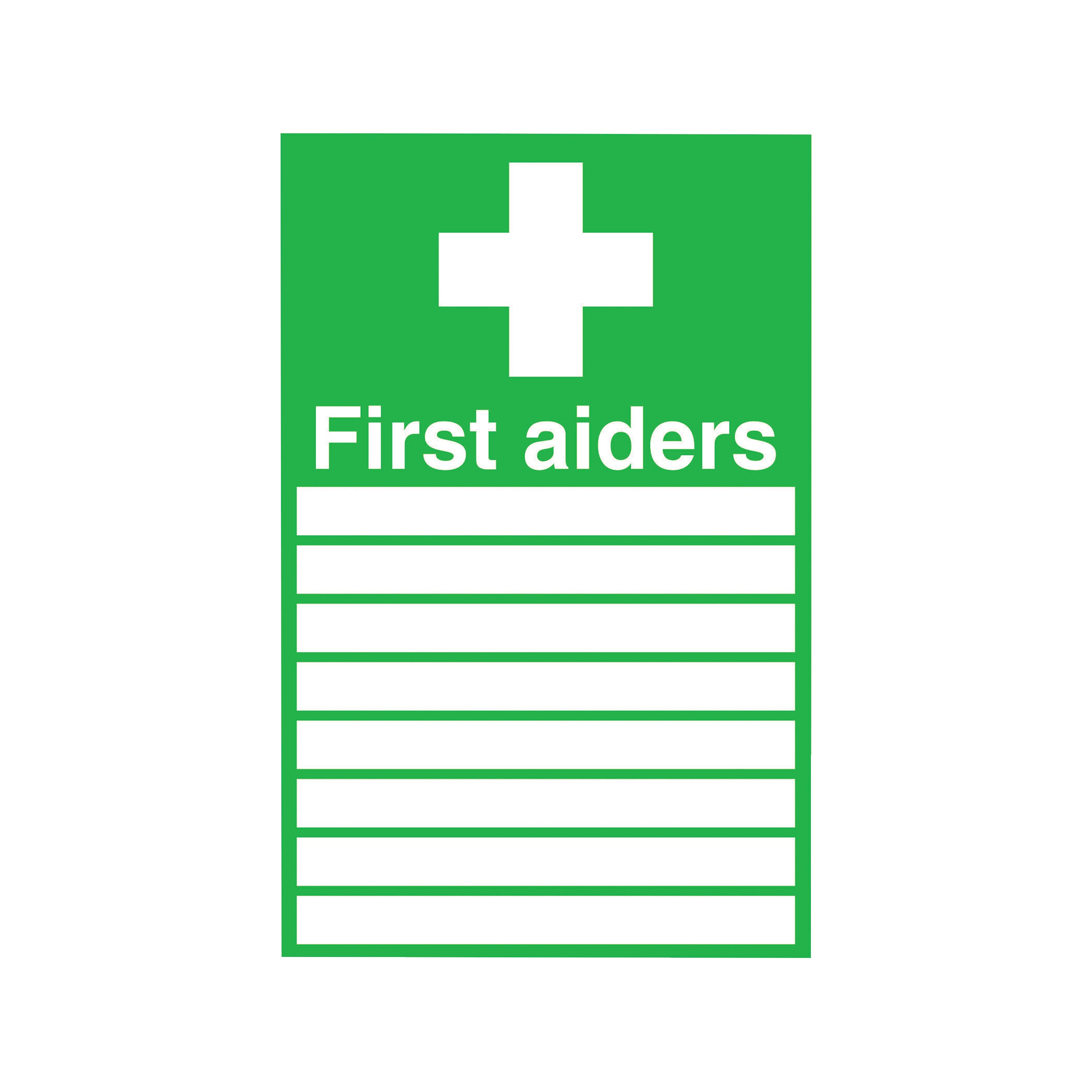 Safety Sign First Aiders 300x200mm PVC FA01926R