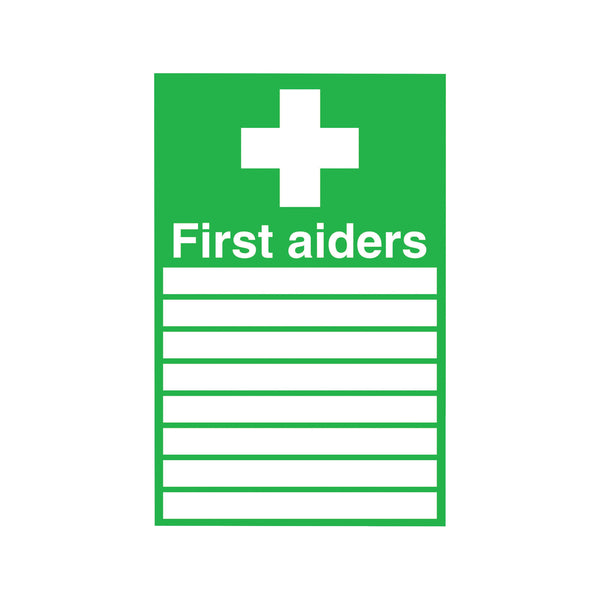 Signs and Labels Safety Sign First Aiders 300x200mm Pvc Fa01926r