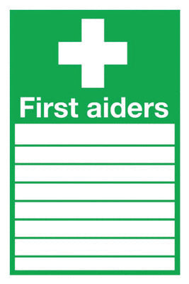 Signs and Labels Safety Sign First Aiders 300x200mm Pvc Fa01926r