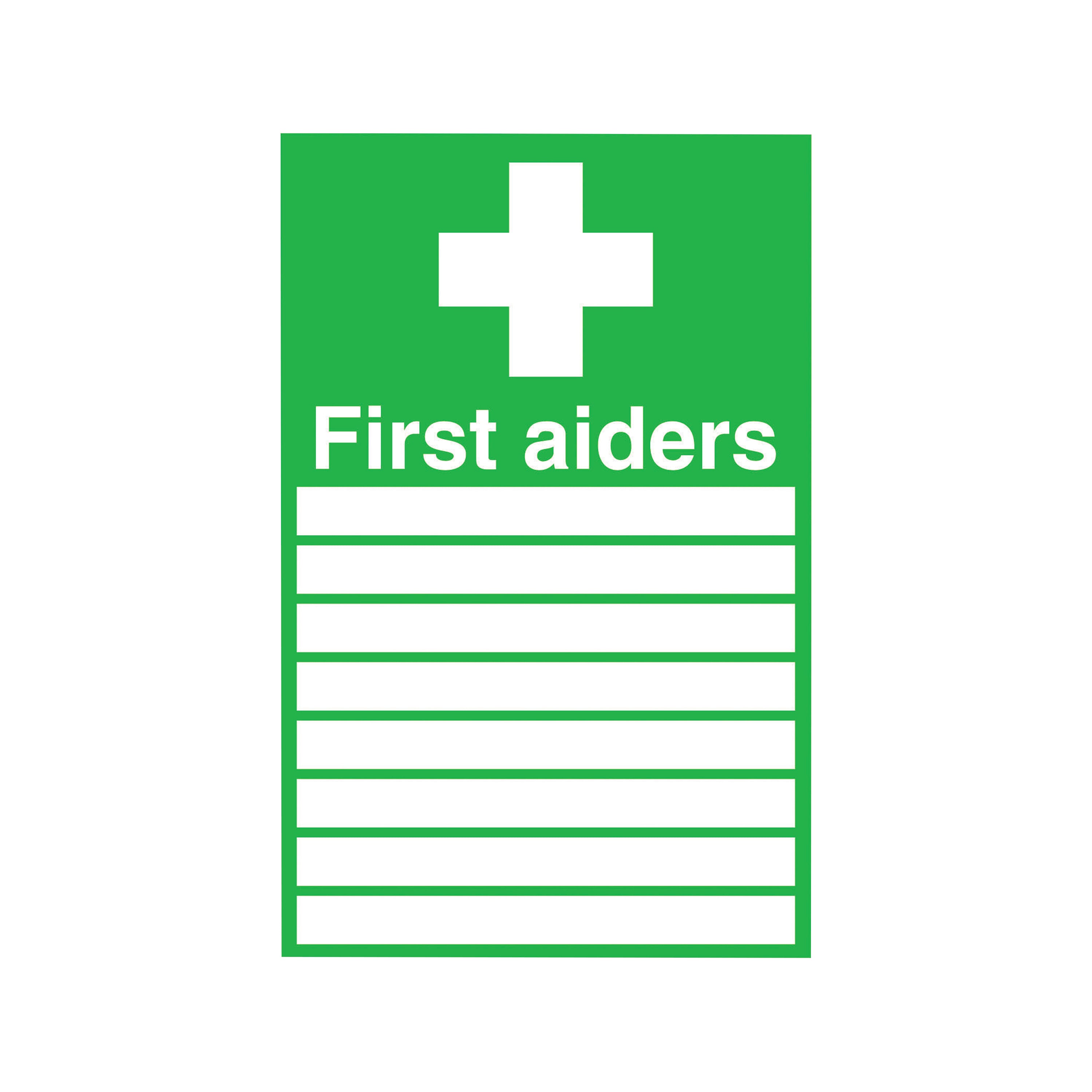 Signs and Labels Safety Sign First Aiders Self-adhesive 300x200mm Fa01926s
