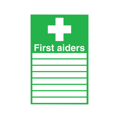 Signs and Labels Safety Sign First Aiders Self-adhesive 300x200mm Fa01926s