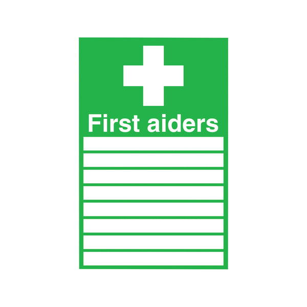 Signs and Labels Safety Sign First Aiders Self-adhesive 300x200mm Fa01926s