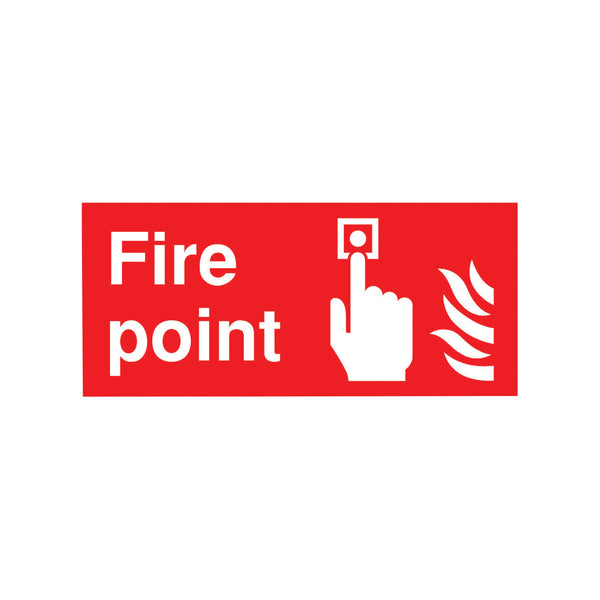 Signs and Labels Safety Sign Fire Point 100x200mm Self-adhesive Fr07903s