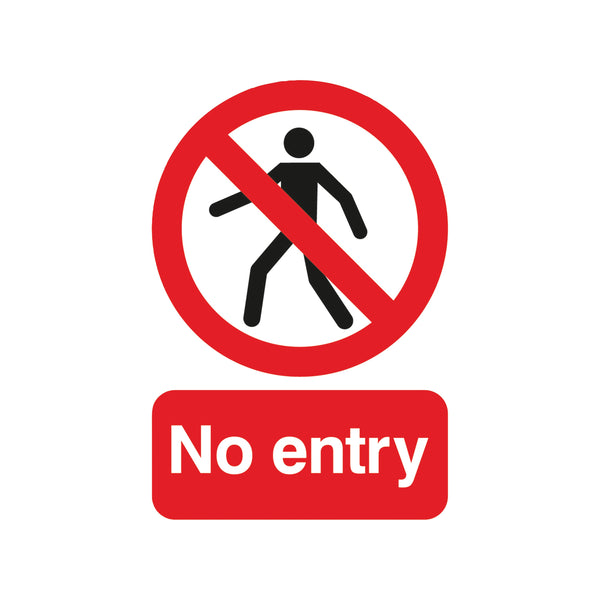 Signs and Labels Warning Sign No Entry A5 Pvc Ml01751r