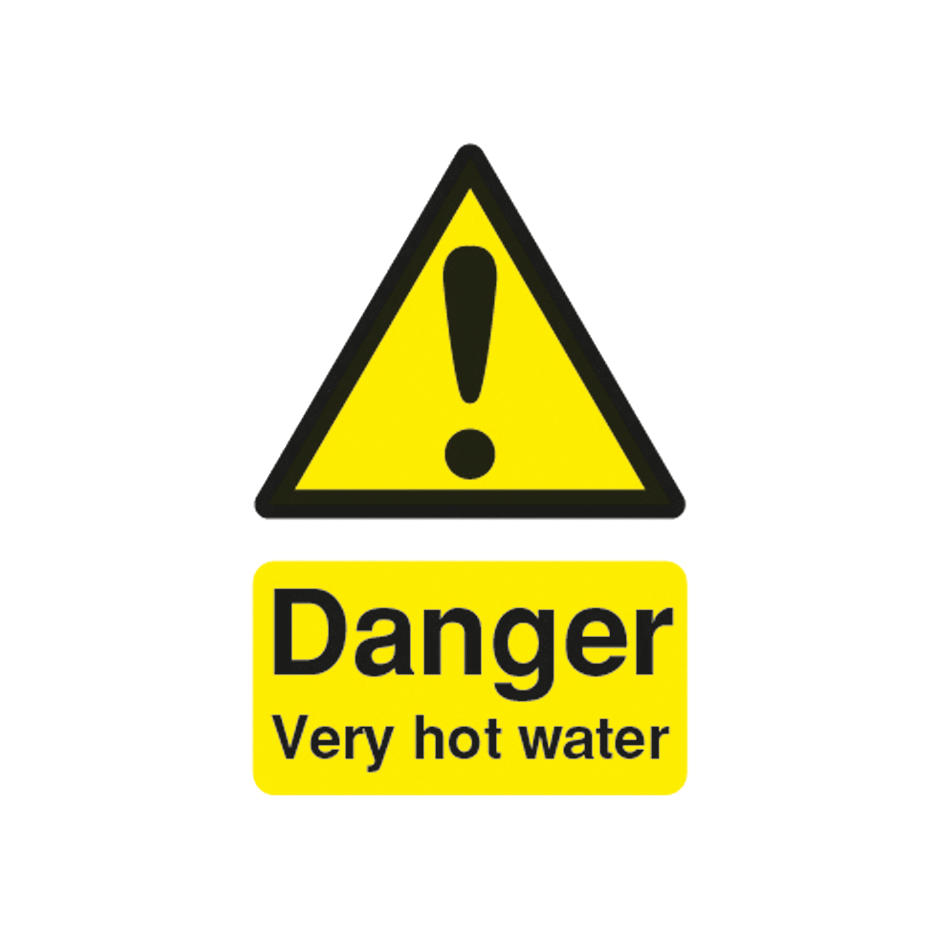 Signs and Labels Safety Sign Danger Very Hot Water 75x50mm Pvc Ha17343r