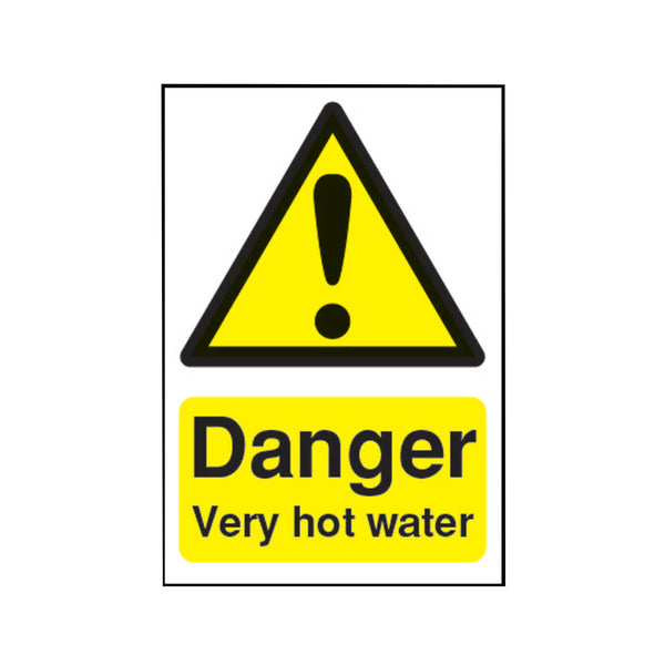 Signs and Labels Safety Sign Danger Very Hot Water 75x50mm Self-adhesive Ha17343s