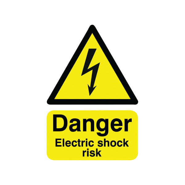 Signs and Labels Safety Sign Danger Electric Shock Risk A5 Self-adhesive Ha10751s