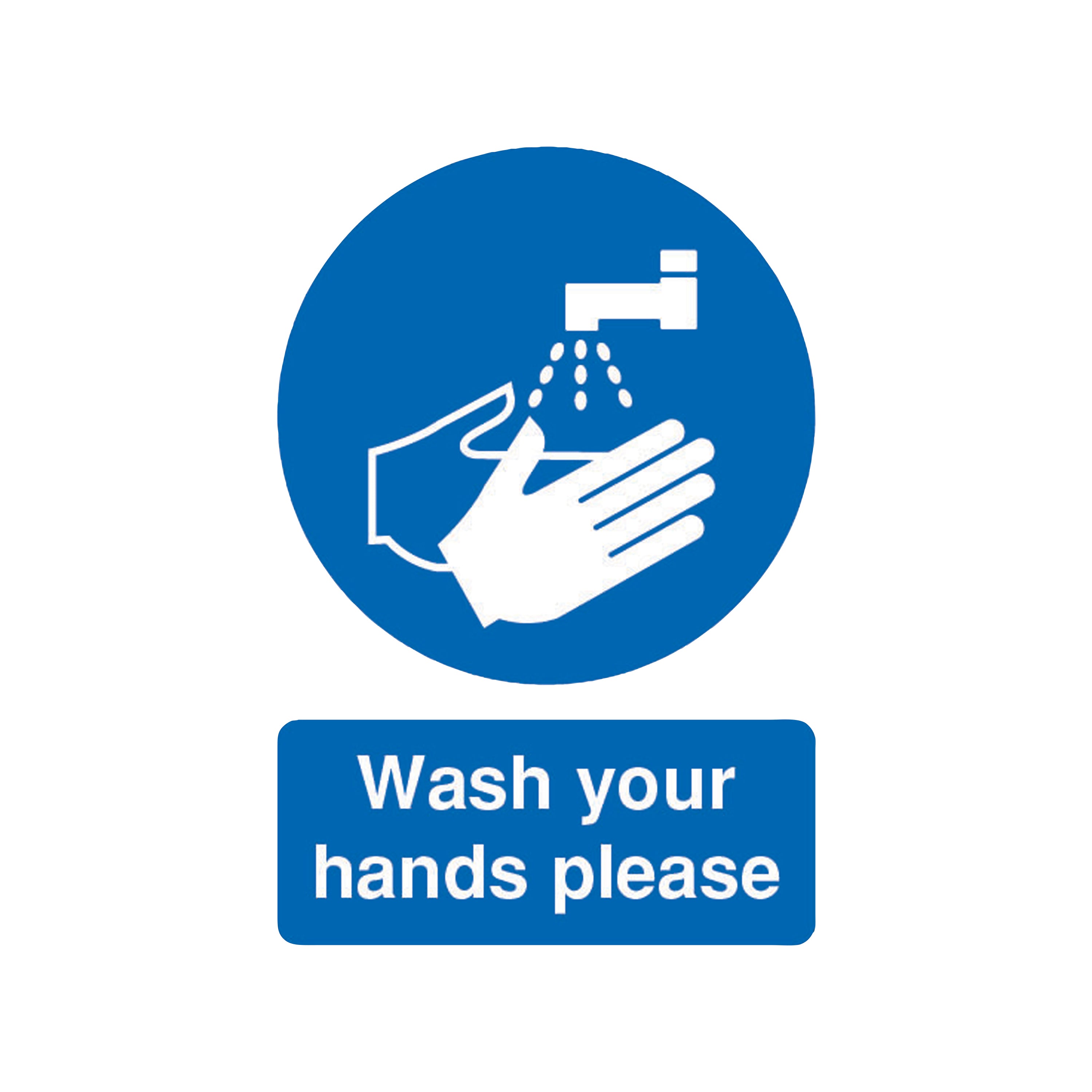 Safety Sign Wash Your Hands Please A5 Self-Adhesive MD05851S