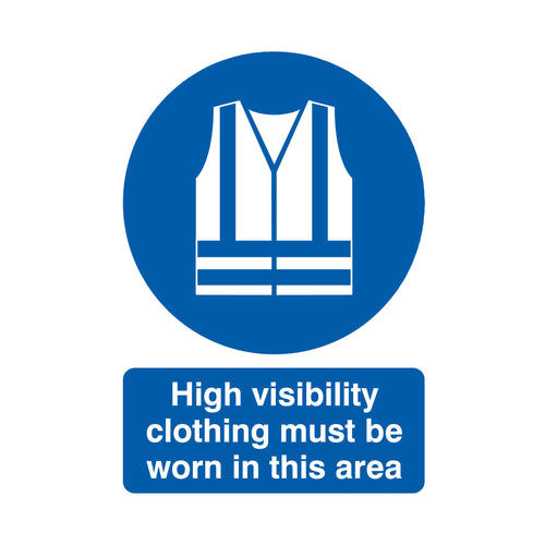 Signs and Labels Safety Sign High Visibility Clothing Must Be Worn A4 Pvc Ma02150r