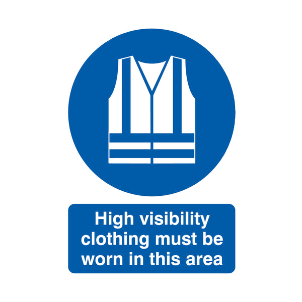 Signs and Labels Safety Sign High Visibility Clothing Must Be Worn A4 Pvc Ma02150r