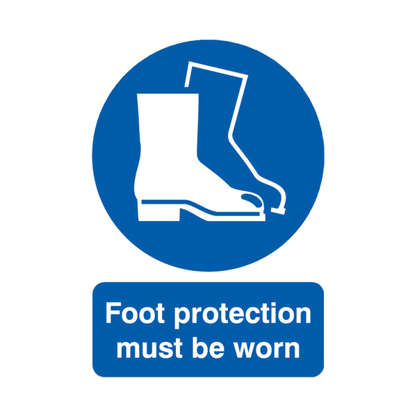 Signs and Labels Safety Sign Foot Protection Must Be Worn A4 Pvc Ma01450r