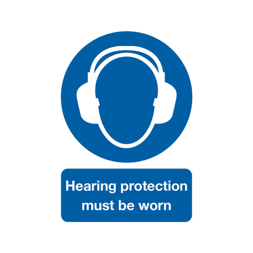 Signs and Labels Safety Sign Hearing Protection Must Be Worn A4 Pvc Ma01950r