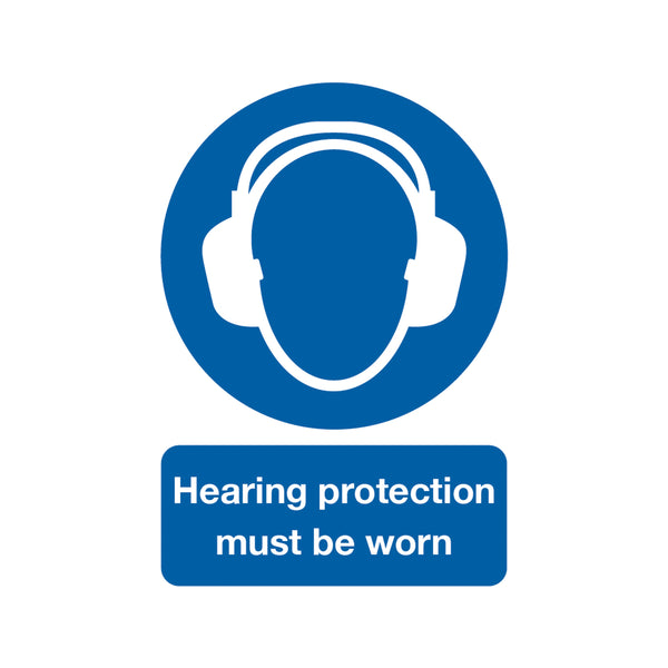 Signs and Labels Safety Sign Hearing Protection Must Be Worn A4 Pvc Ma01950r