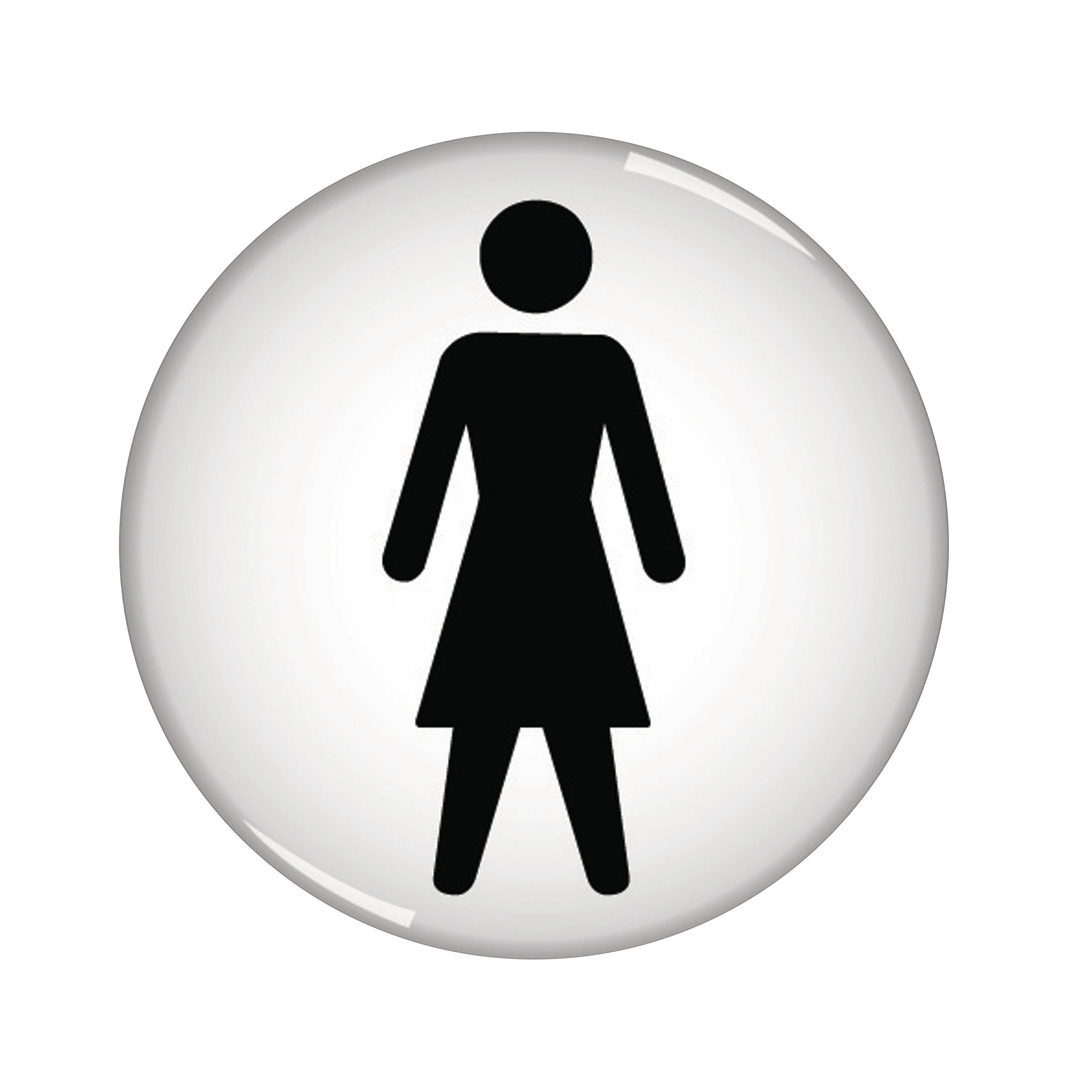 Signs and Labels Domed Sign Women Symbol 60mm Rds1