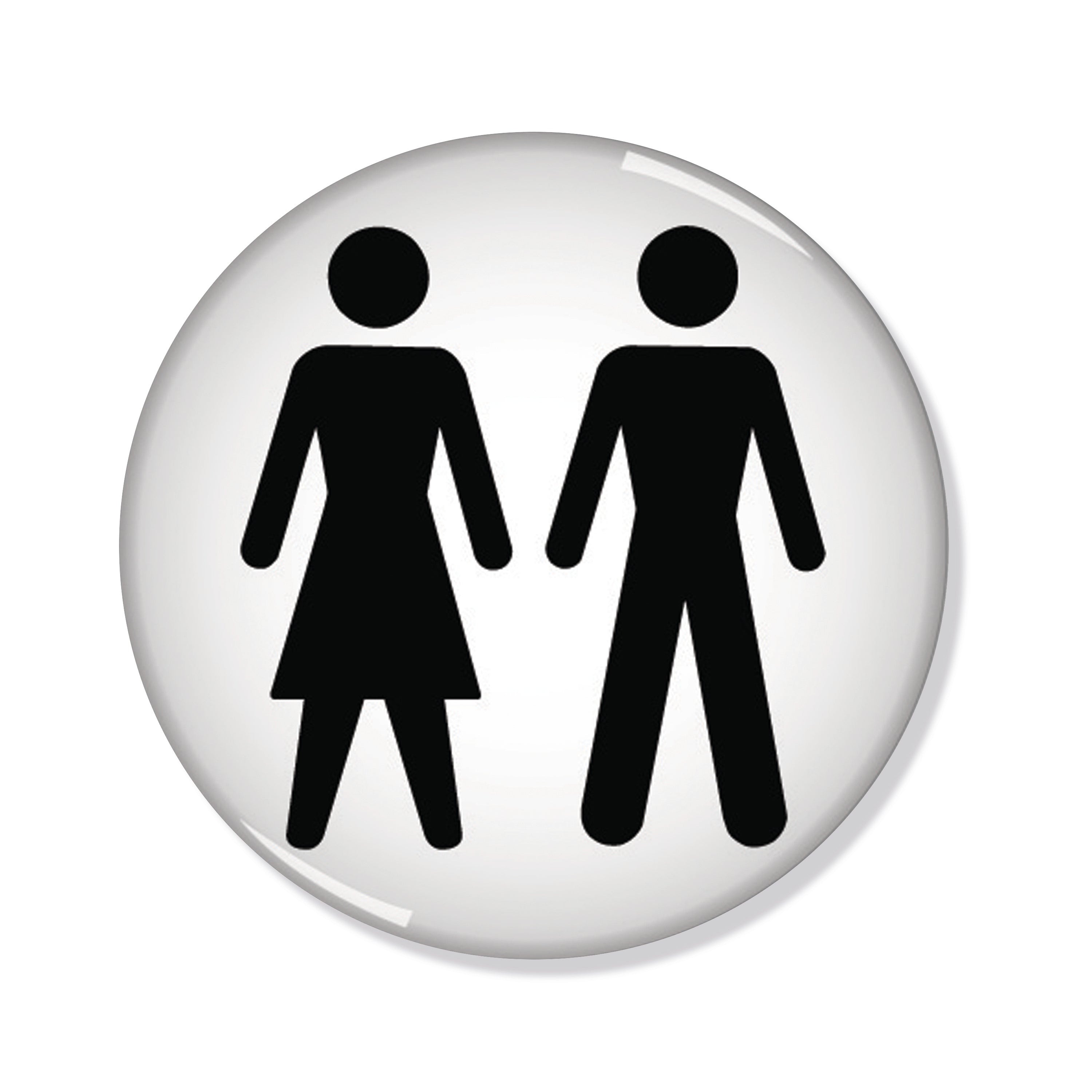 Signs and Labels Domed Sign Women And Men Symbol 60mm Diameter Rds3