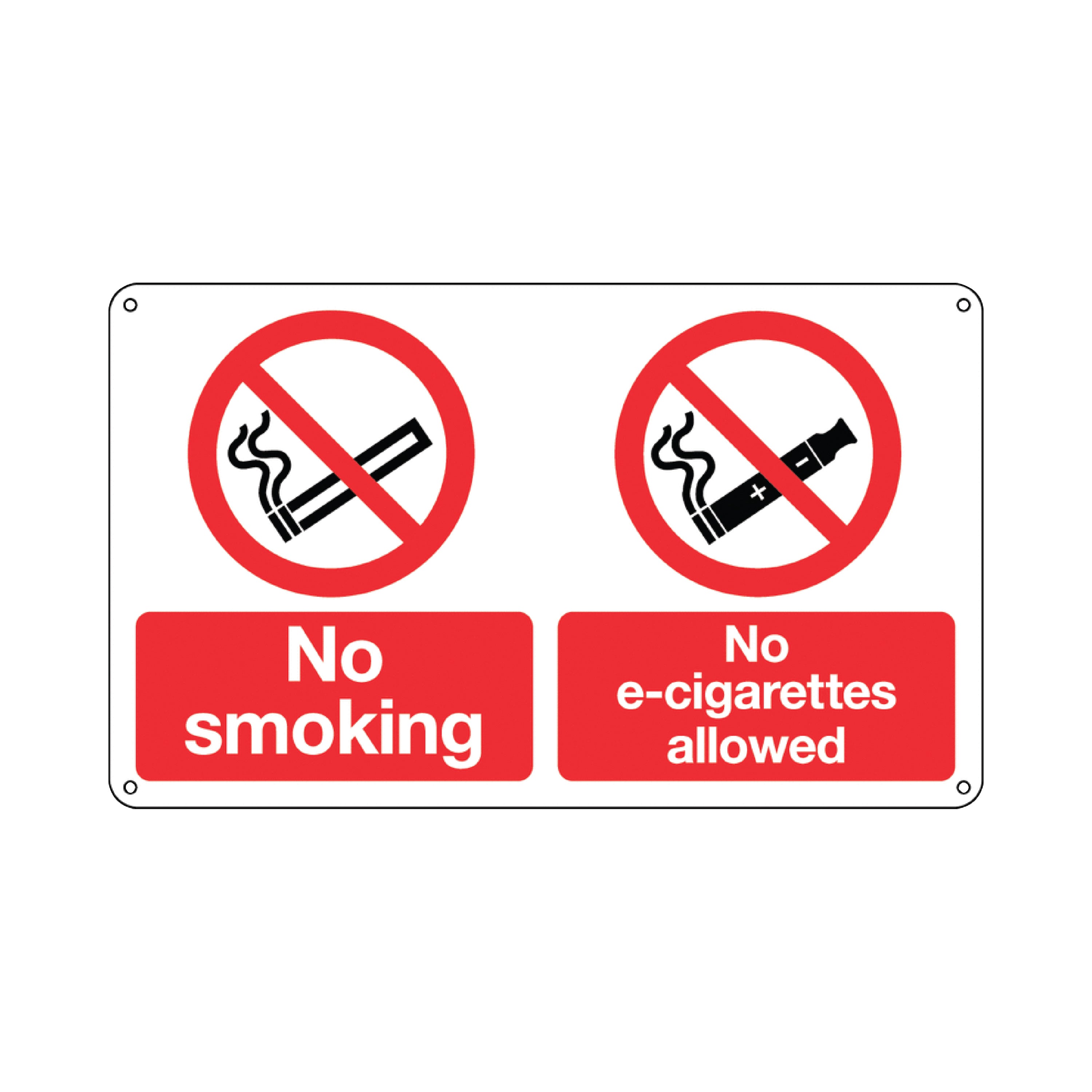Signs And Labels No Smoking And No E-cigarettes Sign Rigid Plastic 100x250mm El005urp