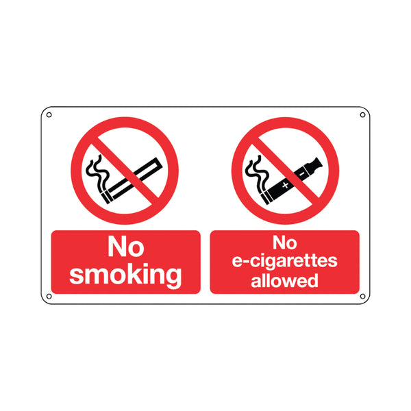 Signs And Labels No Smoking And No E-cigarettes Sign Rigid Plastic 100x250mm El005urp