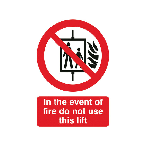 Signs and Labels Safety Sign In The Event Of Fire Do Not Use This Lift Fr08651r