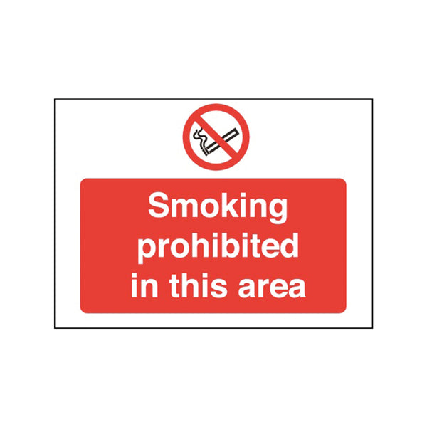 Signs and Labels Safety Sign Smoking Prohibited In This Area 450x600mm Pvc P35z/r