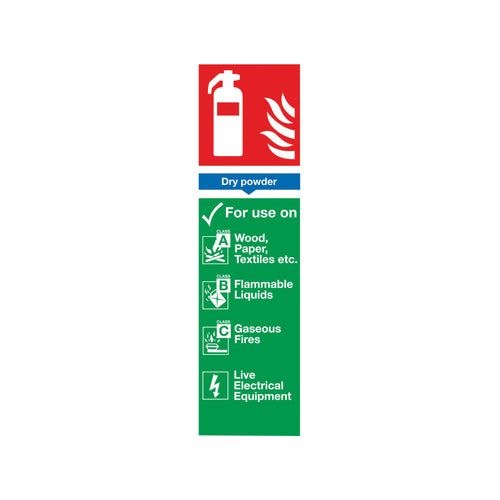 Signs and Labels Safety Sign Fire Extinguisher Dry Powder 300x100mm Pvc F101/r