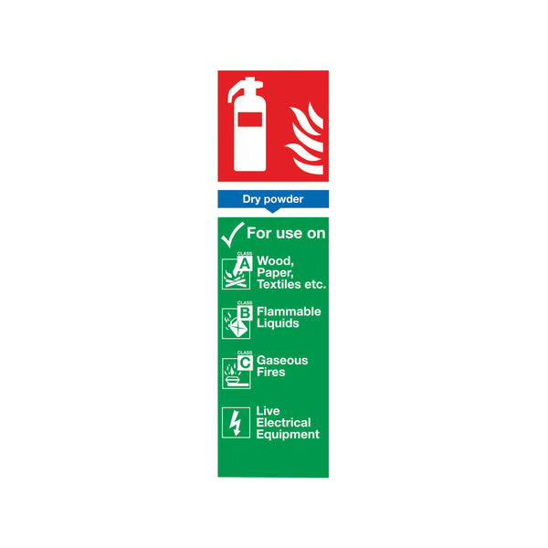 Signs and Labels Safety Sign Fire Extinguisher Dry Powder 300x100mm Pvc F101/r
